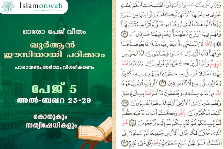 അധ്യായം 2. സൂറത്തുല്‍ ബഖറ (Aayas 25-29) കൊതുകും സത്യനിഷേധികളും