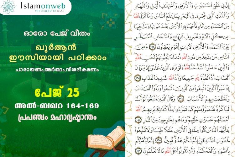 അധ്യായം 2. സൂറ ബഖറ- (Ayath 164-169)  പ്രപഞ്ചം മഹാദൃഷ്ടാന്തം